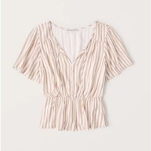 Abercrombie & Fitch Beige Striped Blouse